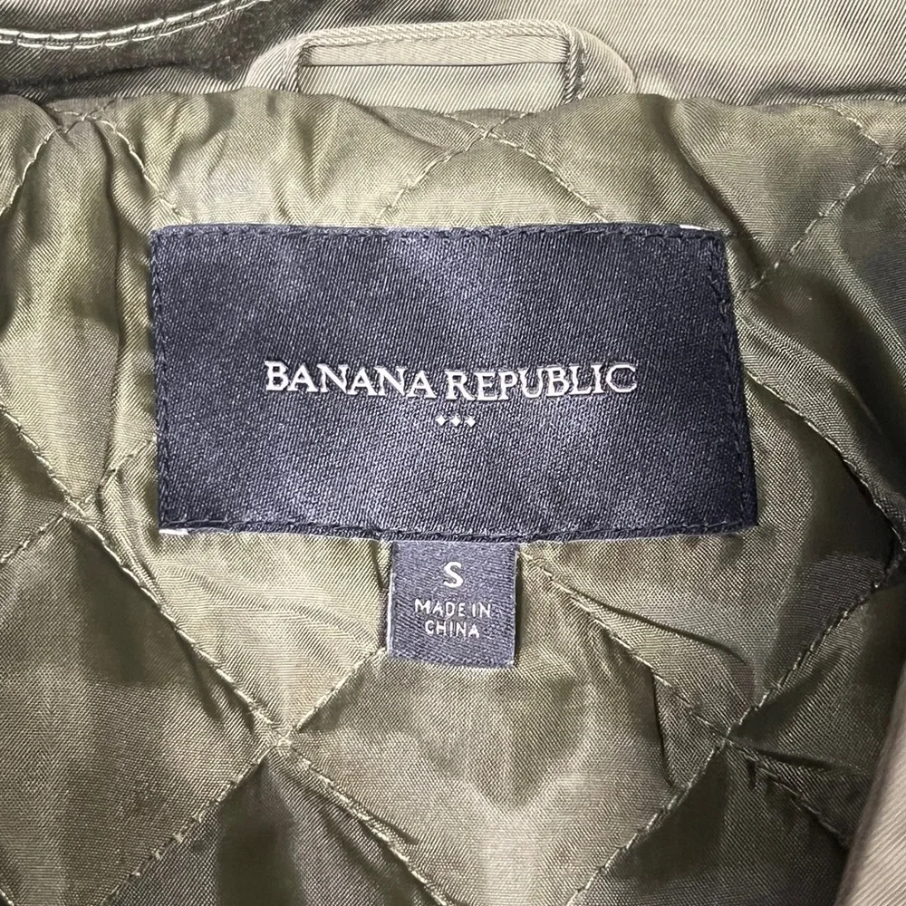 Banana Republic Women’s‎ Small Olive Quilted Hooded Parka Coat - Picture 2 of 9